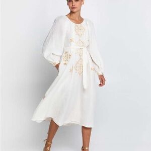 NEW Greek Archaic Kori Lefkada Midi Dress with Belt